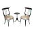 Spectacular Hollywood regency side chairs in black lacquer with gold details. The pair of round seats have been recently...