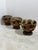 Art Deco Italian Poufs in Walnut and Velvet, 1940, Set of 3 For Sale - Image 6 of 12