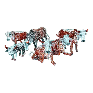 Vintage Boho Beaded Nguni Cattle - Set of 6