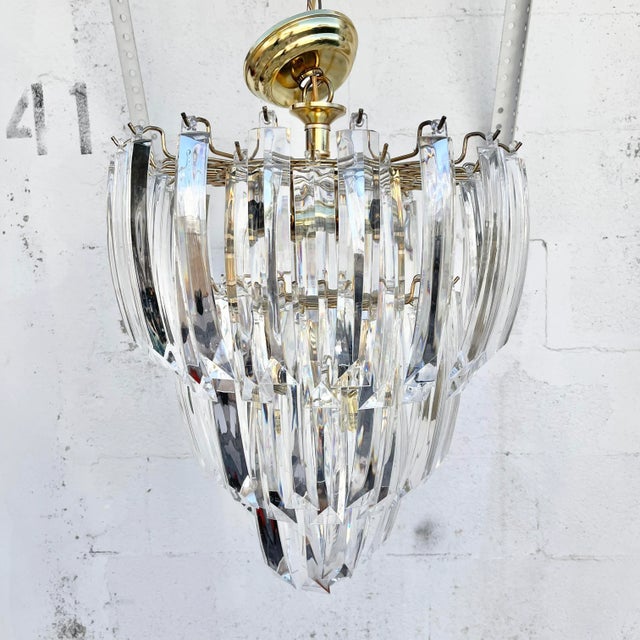 Vintage Mid Century Modern Large Three-Tier Lucite Chandelier For Sale - Image 13 of 13