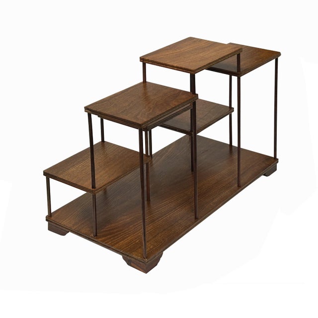 Brown Wood Step Shape Table Top Curio Display Easel Stand For Sale In San Francisco - Image 6 of 8