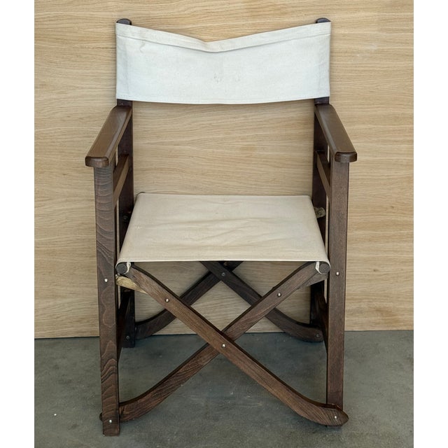 Height from the floor to the arm : 17.71in Folded measurements : 6.29in x 18.11in Set of 5 Edwardian Canvas Directors...