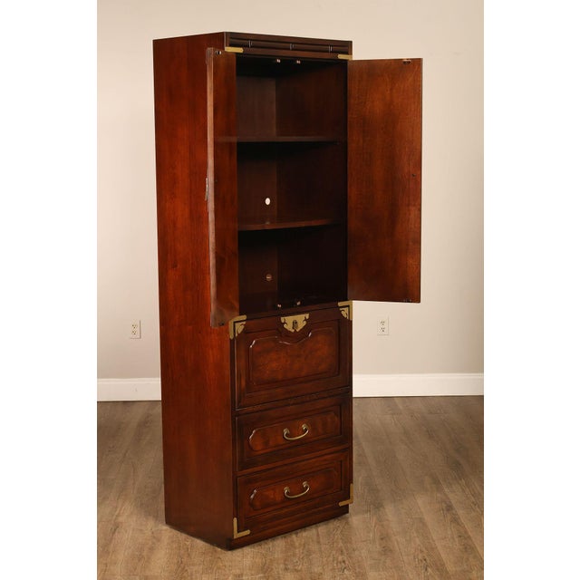 Bernhardt Pair Of Asian Campaign Style Linen Cabinets For Sale - Image 15 of 18