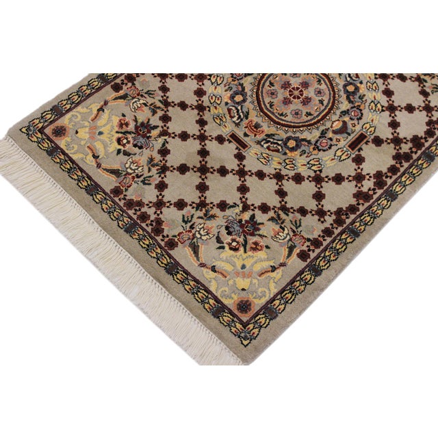 Shabby Chic Shabby Chic Pak-Persian Taupe/Yellow Wool Rug - 2'1'' X 3'2'' For Sale - Image 3 of 9