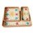 Set of Three Colorful Flower-Shaped Rattan and Mother-of-Pearl Inlaid Rectangular Trays For Sale
