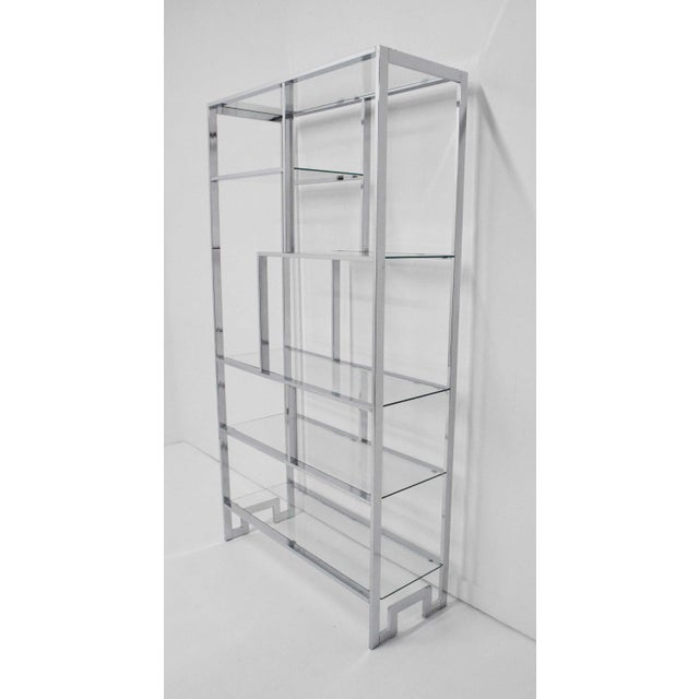1970s Design Institute of America Chrome and Glass Etagere For Sale - Image 5 of 9