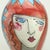 Red Denise Ford Portrait Decorated Ceramic Faces Vase, 1980's For Sale - Image 8 of 13