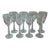 Set of 8 Vintage Ribbed Stem Wine Glasses For Sale