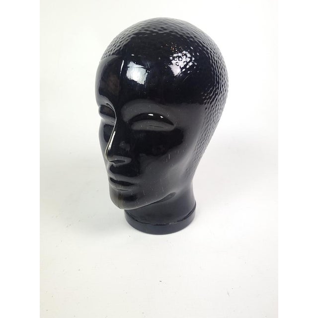 Vintage Black Glass Head by Piero Fornasetti, 1970 For Sale - Image 16 of 16