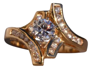 The 121st Avenue: Vintage Bypass Engagement Ring in Yellow Gold with Natural Diamonds