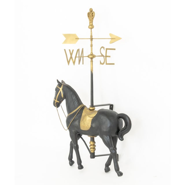 Metal American Carousel Horse Form Gilt and Ebonized Metal Weathervane For Sale - Image 7 of 8