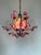 1980s Vintage Hand-Painted Pink Glass Flower Chandelier – One of a Kind Floral Ceiling Light For Sale - Image 5 of 14