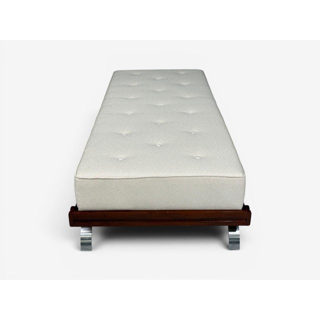 Martin Borenstein, Daybed, Walnut, Steel, Beige Upholstery, Usa, 1960s For Sale - Image 9 of 12
