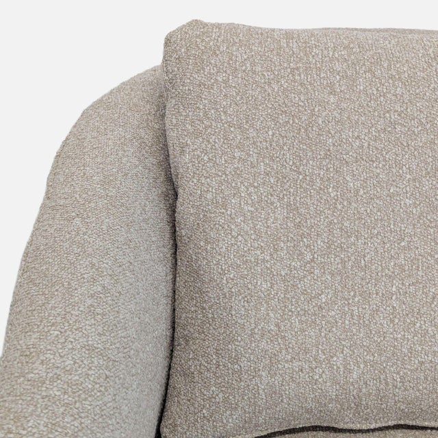 West Elm Imogene Lounge Swivel Chair in Textured Beige Fabric For Sale In San Francisco - Image 6 of 7