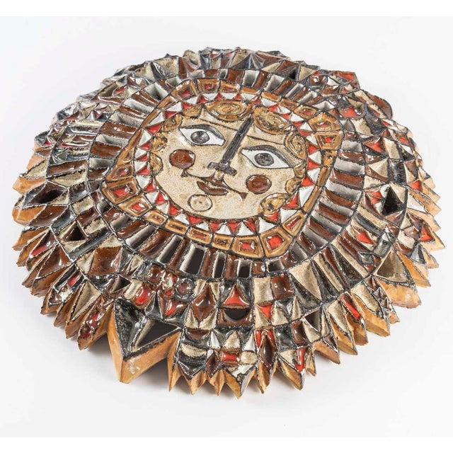 Large Terracotta Sculpture Depicting a Sun from Zobel For Sale - Image 4 of 8