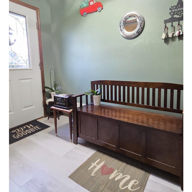 Vintage Hand Painted Wooden Dome Lidded Table Chest For Sale - Image 16 of 18