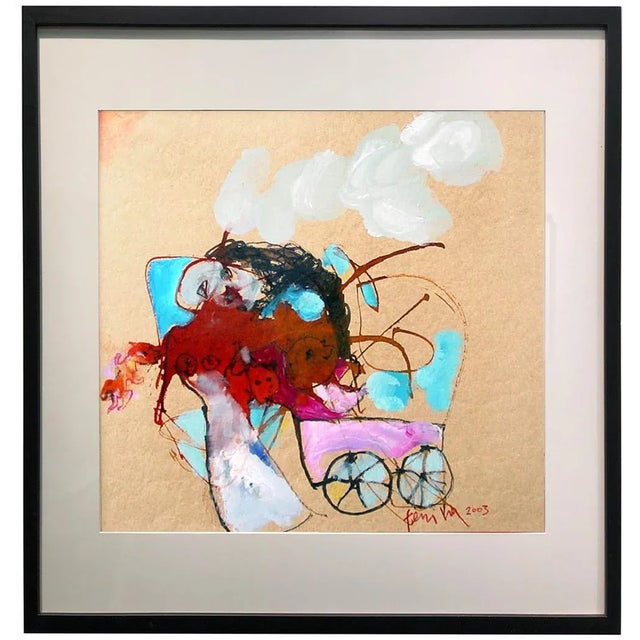 This is a beautiful whimsical oil on cardboard - unframed This piece is attributed to the mentioned designer/maker. It has...