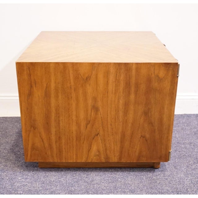Drexel Heritage Accolade Collection Italian Campaign Style 26" Square Accent Storage End Table 984-372 For Sale - Image 9 of 11