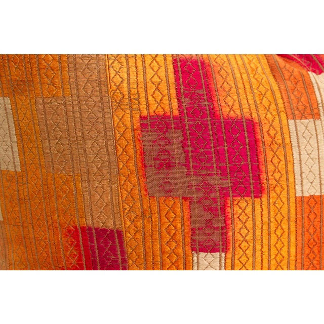 Maharaja Zenith, Large Heirloom Bagh Phulkari Pillow For Sale - Image 4 of 5