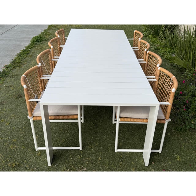 Harbour Outdoor Hayden Dining Table + Loop Rattan Dining Chairs, Set For Sale - Image 12 of 12