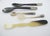 Vintage Natural Horn Sterling Silver Floral Mounted Caviar Serving Spoon Set of 5 For Sale - Image 11 of 13