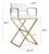 White Director White Vegan Leather & Gold Steel Bar Stool For Sale - Image 8 of 10