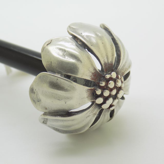 Vintage Italian Sterling Silver 925 and Glass Spoon Rest with Daisies by Ottaviani, 1970s For Sale - Image 4 of 11