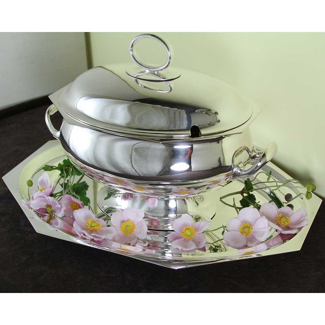 1970’s Vintage/New Silve Octagonal Fish Platter, Raw Edge For Sale - Image 10 of 15