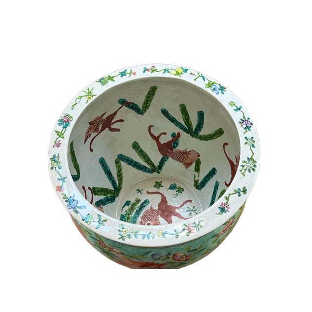 Ceramic Large Famille Rose Fishbowl Jardinièrre For Sale - Image 7 of 9
