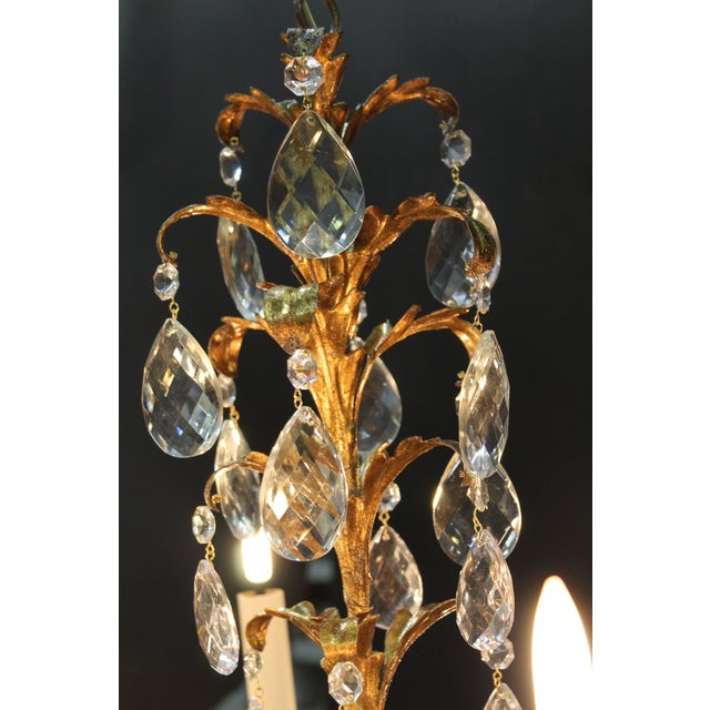 1960s Hollywood Regency Chandelier in Wrought Iron, 1960s For Sale - Image 5 of 8