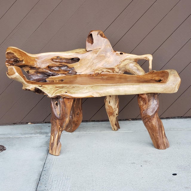 Organic Teak Root Bench Chairish