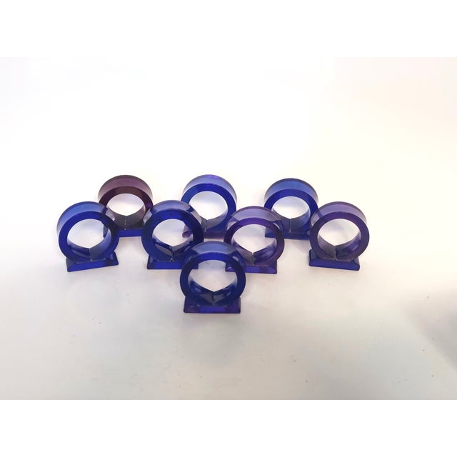 Vintage Lucite Acrylic Blue Napkin Rings Set Of 8 Chairish