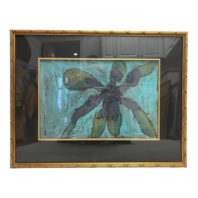 Botanical Blue Azalea Painting For Sale