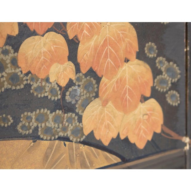 "Pheasant and Sakura", Pre-1964 Showa Era Japanese Painted Byobu Screen For Sale - Image 14 of 18