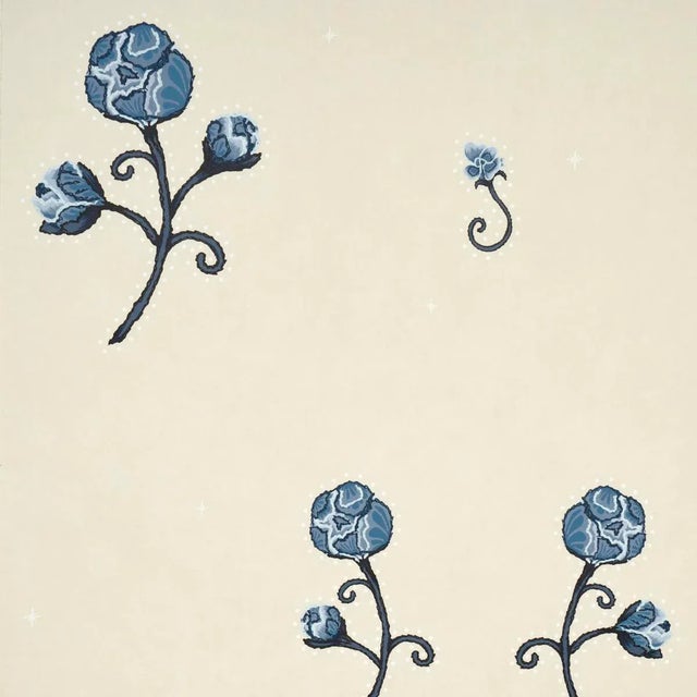 SAMPLE - Schumacher X Backdrop Rhinestone Cowboy Wallpaper In Navy For Sale
