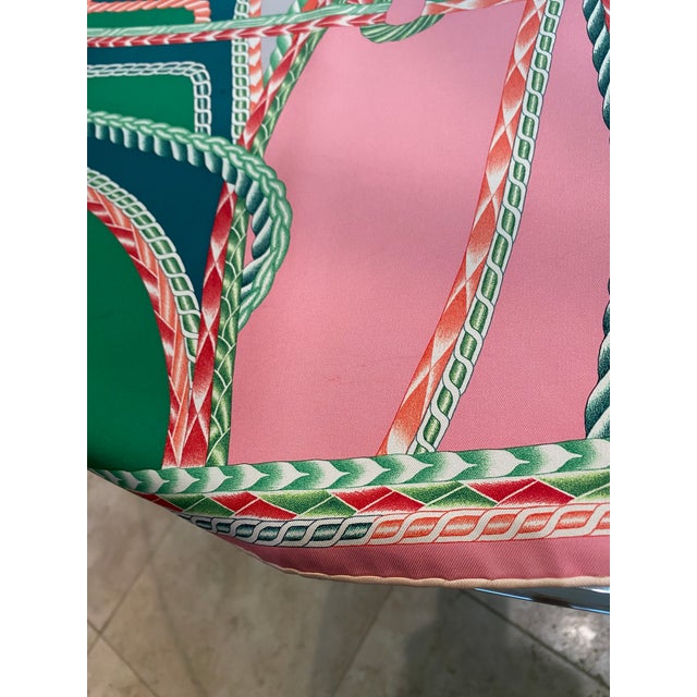 Pink Hermes Carre 90 Robe Du Soir Silk Scarf For Sale - Image 8 of 9