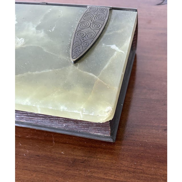 Art Nouveau Jewelry Box in Onyx and Metal, 1920s For Sale - Image 11 of 18
