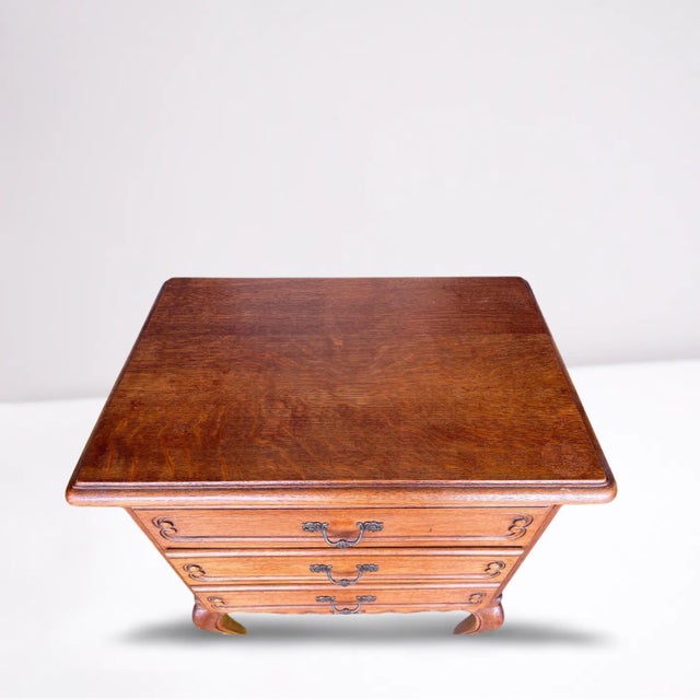 Antique French Country chest with three drawers. Excellent smaller storage or larger night table. See matching larger 4...