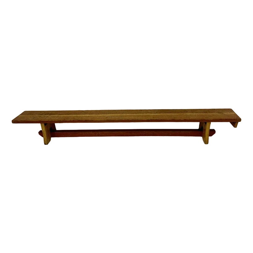 Vintage Wooden School Bench, 1970s | Chairish