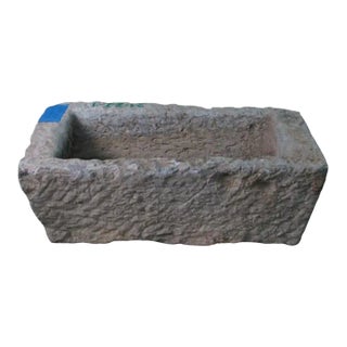 22" Inch Long Hand Chiseled Stone Trough 22-1 For Sale