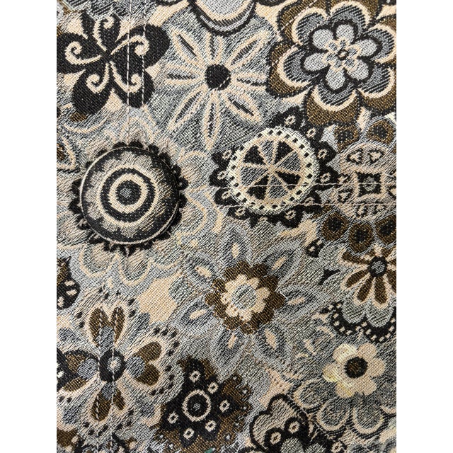 Wood Mid 20th Century Queen Anne Footstool With Mahogany Turned Legs and Floral Upholstery For Sale - Image 7 of 9