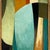 Abstract Contemporary Abstract Oil Painting in Vintage Blue Painted Frame For Sale - Image 3 of 6