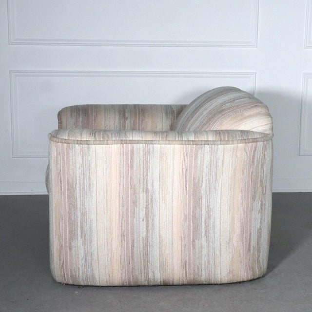 1990's Modern Plush Carter Curved Arm Lounge Chair For Sale - Image 4 of 8