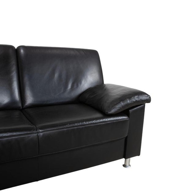 Modern Florence Corner Sofa in Black Leather by Ewald Schillig For Sale - Image 3 of 15