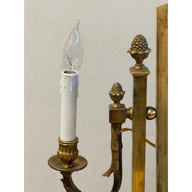 Mid 20th Century Hollywood Regency Brass and Onyx Dressing Table With Candelabra Mirror For Sale - Image 11 of 15