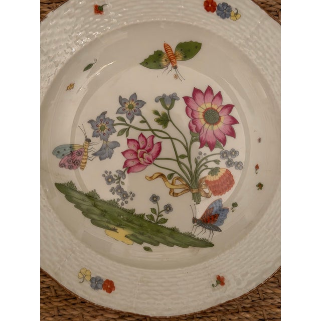 Beautiful vintage French Limoges porcelain plate by Haviland, created as a reproduction of a circa 1735 Royal Saxon...