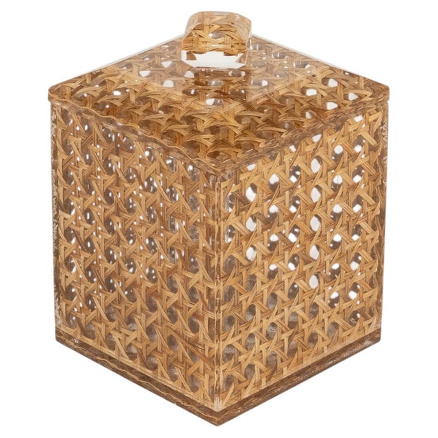 Mid-Century Modern Box in Acrylic and Rattan from Christian Dior, 1970s For Sale - Image 16 of 16