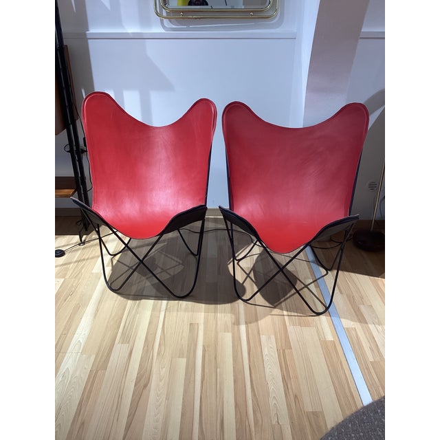 Butterfly Tripolina Chairs in Full Grain Leather, 2000s, Set of 2 For Sale - Image 4 of 18