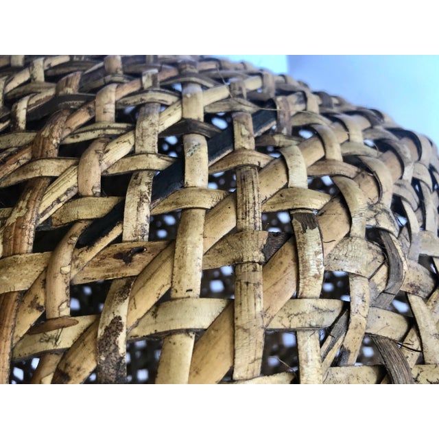 Large Natural Woven Bamboo Rattan Planter Basket For Sale In Charleston - Image 6 of 12