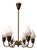 Mid-Century Tulip Chandelier in Brass and Glass attributed to Fog & Mørup, Denmark, 1960s For Sale